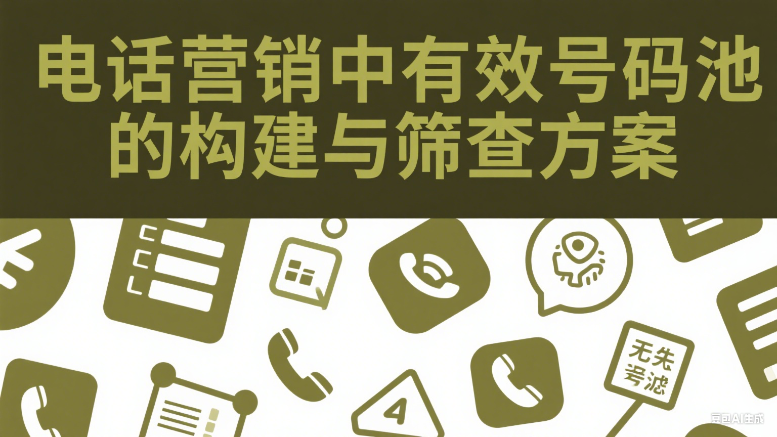 電話營銷中有效號碼池的構建與篩查方案